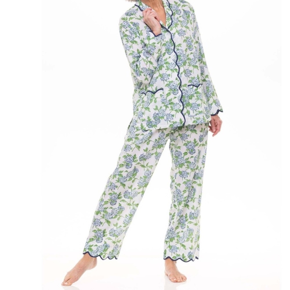 Heidi Carey HYDRANGEA PAJAMAS WITH SCALLOPING